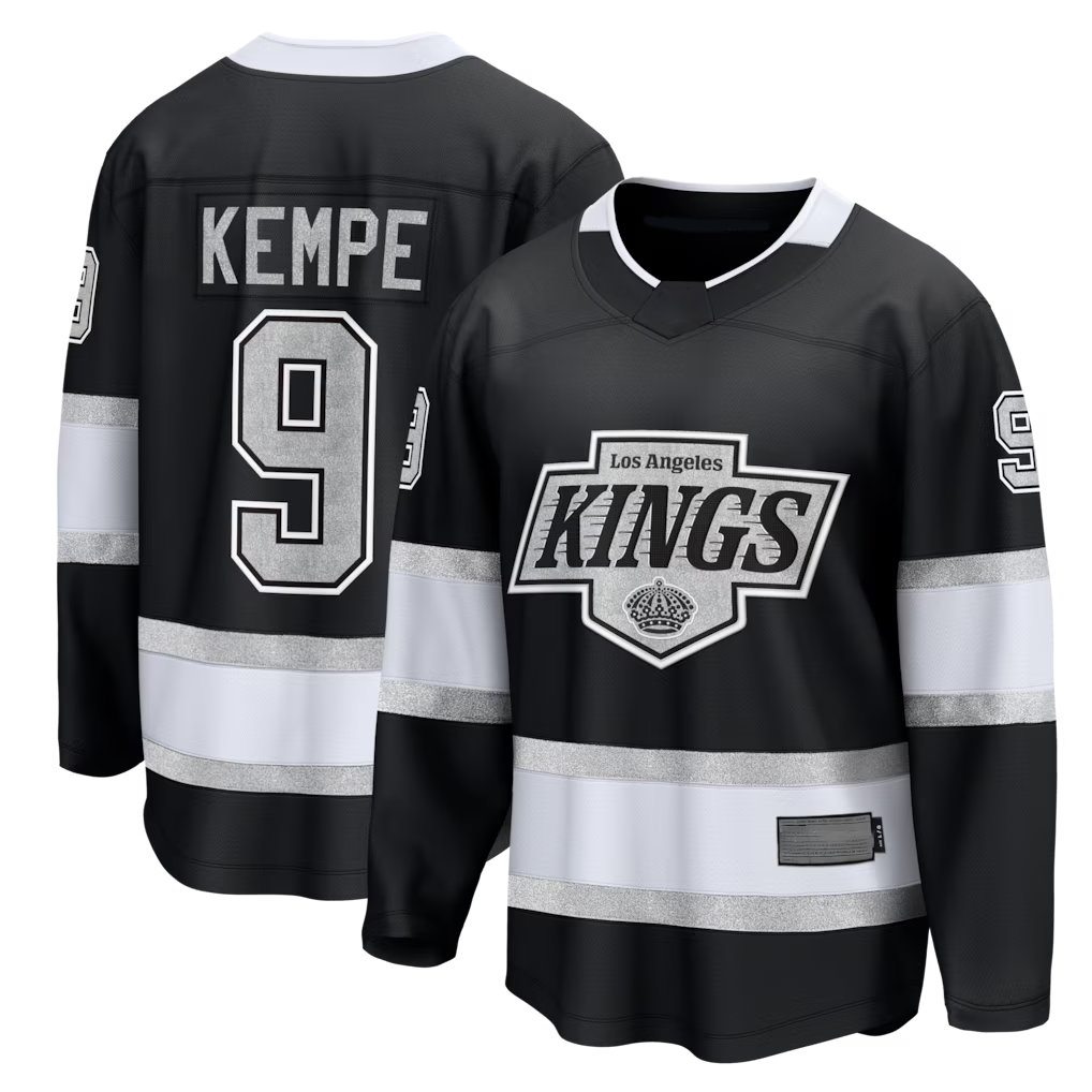 Jamed LA.Kings #9 Adrian Kempe Black Home Premier Breakaway Player Jerseys