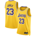 Jamed LA.Lakers #23 LeBron James Gold Swingman Stitched Jerseys - Icon Edition