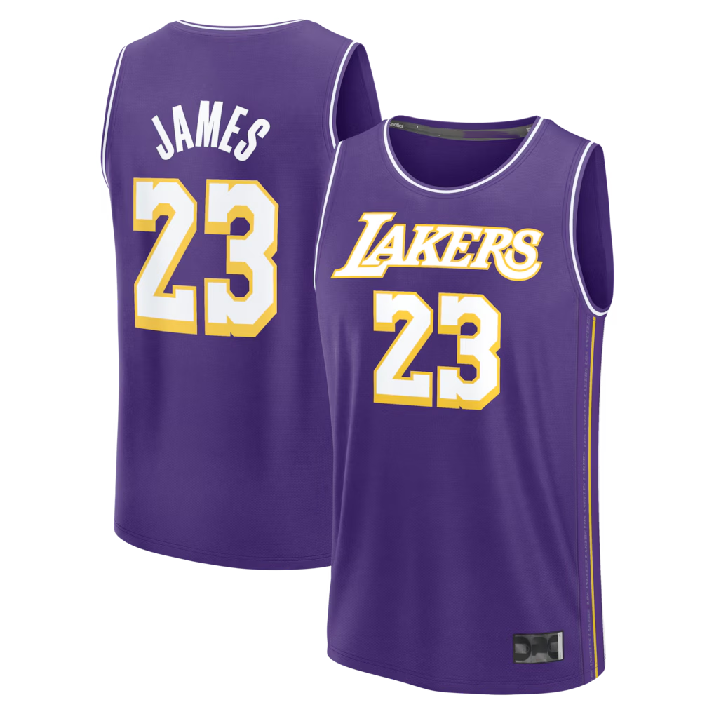 Jamed LA.Lakers #23 LeBron James Purple Fast Break Stitched Jerseys - Statement Edition