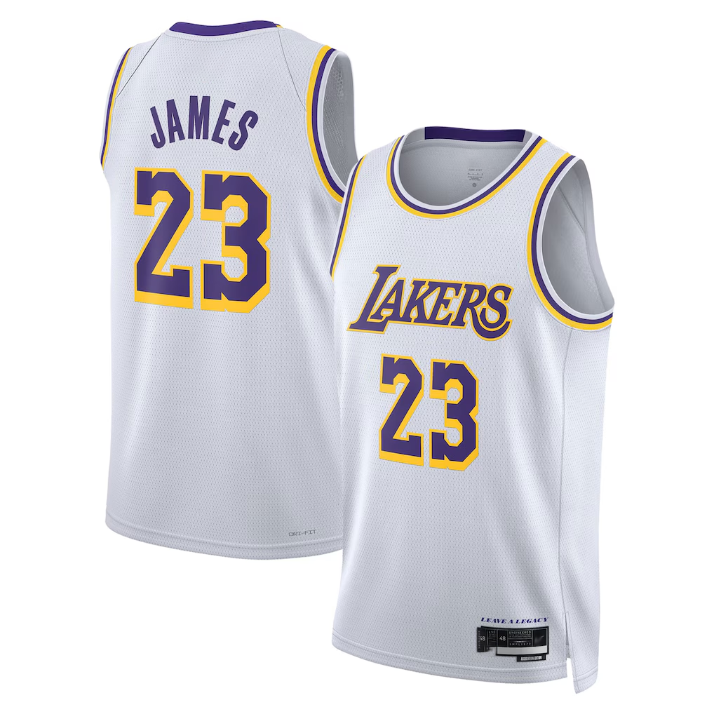 Jamed LA.Lakers #23 LeBron James White Swingman Stitched Jerseys - Association Edition