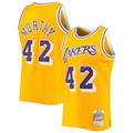 Jamed LA.Lakers #42 James Worthy Mitchell & Ness Gold 1984-1985 Hardwood Classics Swingman Stitched Jerseys