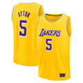 Jamed LA.Lakers #5 Deandre Ayton Gold Fast Break Replica Player Stitched Jerseys - Icon Edition