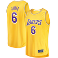 Jamed LA.Lakers #6 LeBron James Gold 2021-2022 Fast Break Replica Stitched Jerseys - Icon Edition