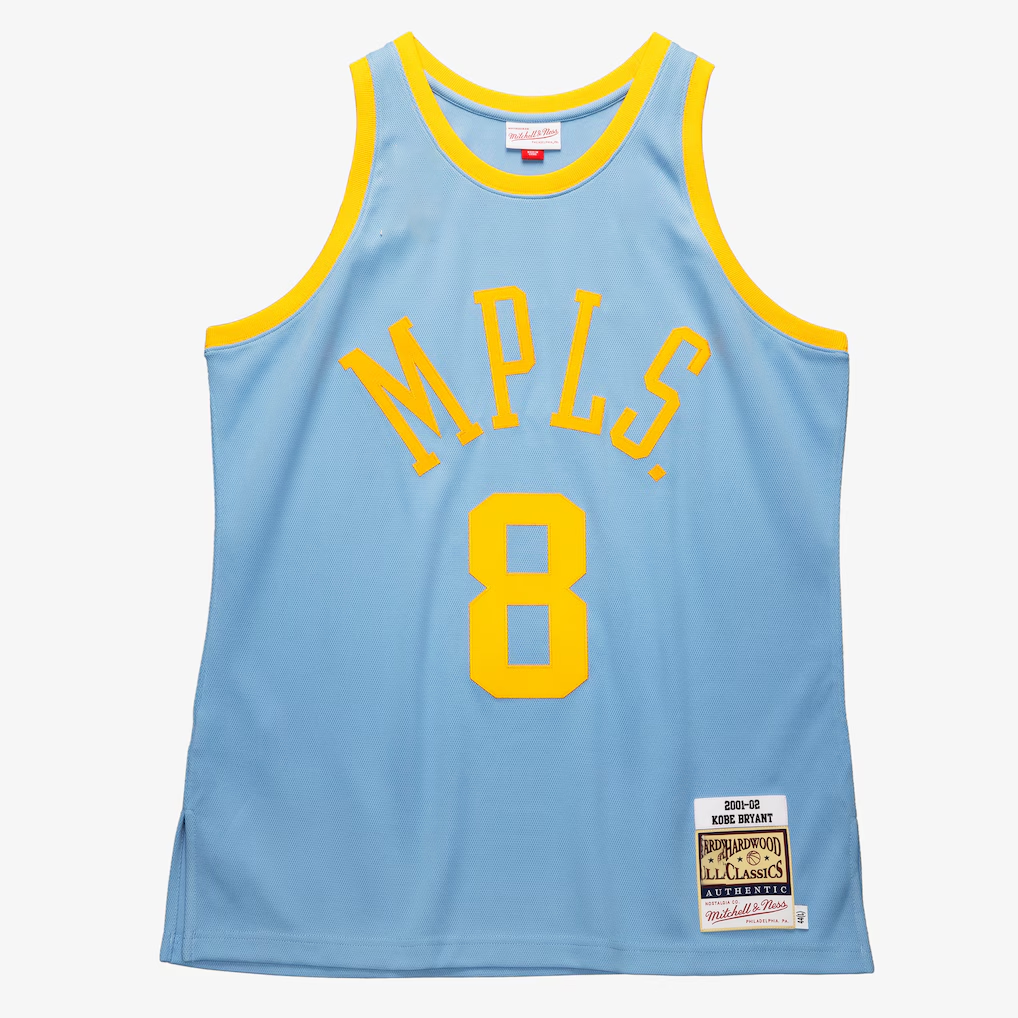 Jamed LA.Lakers #8 Kobe Bryant Mitchell & Ness Powder Blue 2001-2002 Hardwood Classics Authentic Player Stitched Jerseys