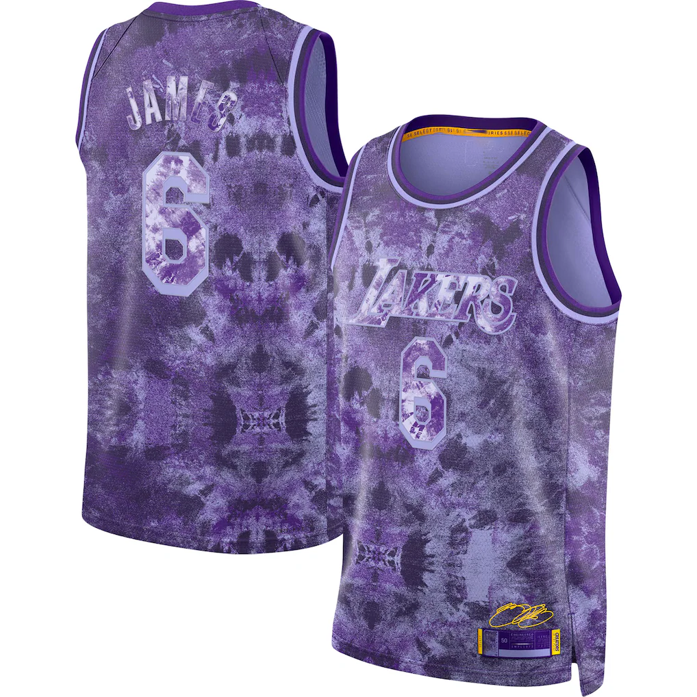Jamed LA.Lakers #8 LeBron James Purple Select Series Swingman Stitched Jerseys