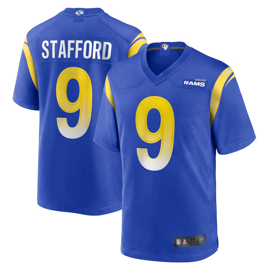 Jamed LA.Rams Home Game Football Jerseys - Royal - #9 Matthew Stafford Player Stitched Jerseys