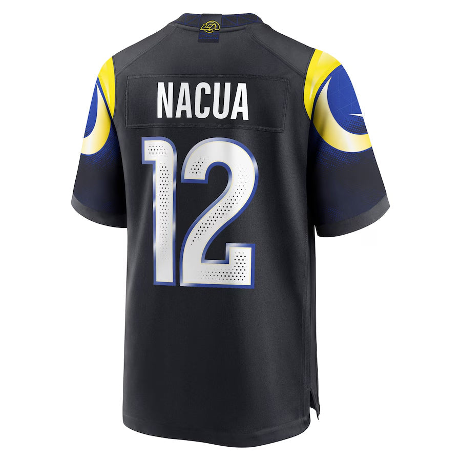 Jamed LA.Rams #12 Puka Nacua Player Midnight Blue Rivalries Collection Game Stitched Jersey