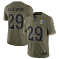 Jamed LA.Rams #29 Eric Dickerson Player Salute To Service Olive Football Jerseys