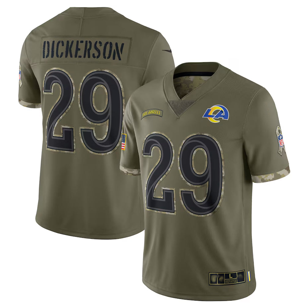 Jamed LA.Rams #29 Eric Dickerson Player Salute To Service Olive Football Jerseys