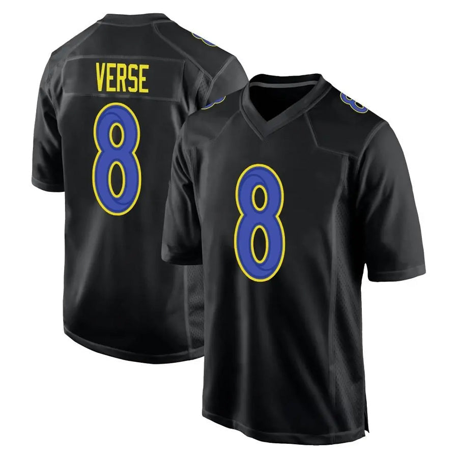 Jamed LA.Rams #8 Jared Verse Player Black Fashion Game Stitched Jerseys