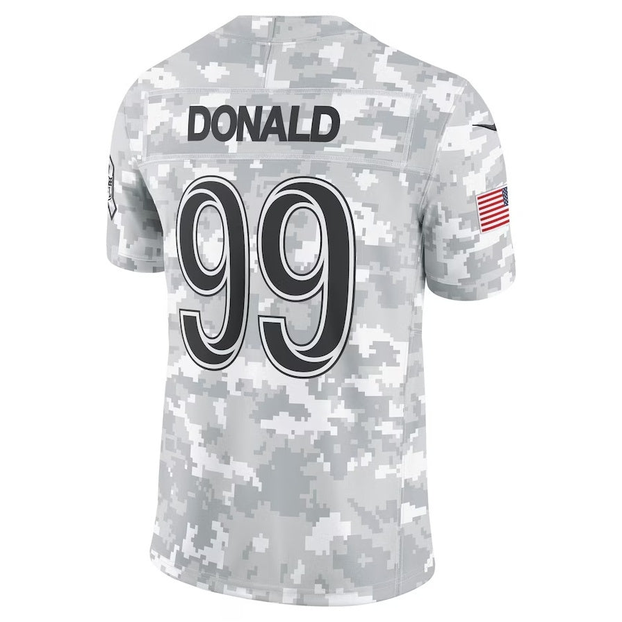 Jamed LA.Rams #99 Aaron Donald Arctic Camo 2024 Salute to Service Retired Player Limited Jersey Stitched Jerseys