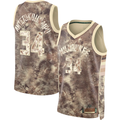 Jamed M.Bucks #34 Giannis Antetokounmpo Brown Select Series Swingman Jerseys