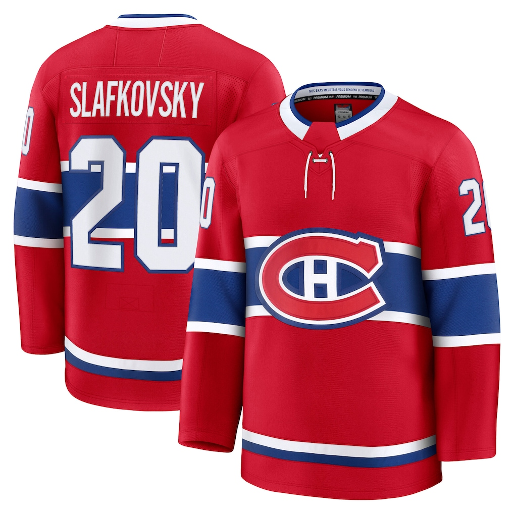 Jamed M.Canadiens #20 Juraj Slafkovsky Red Premium Jerseys