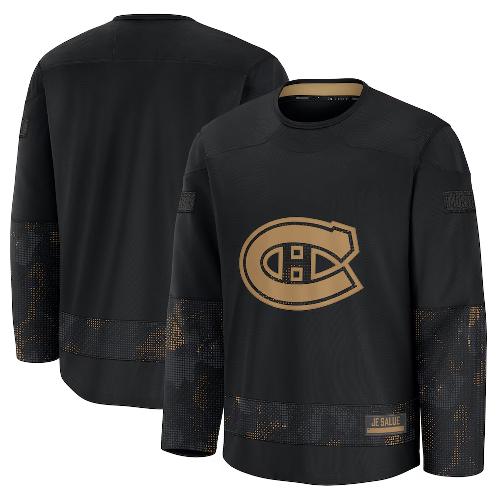 Jamed M.Canadiens Black 2024 Military Appreciation Practice Jerseys