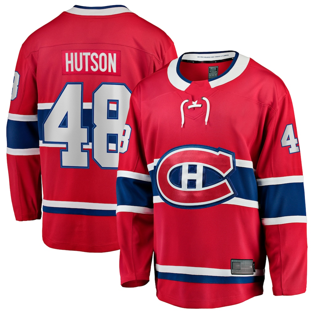 Jamed M.Canadiens #48 Lane Hutson Red Home Breakaway Jerseys