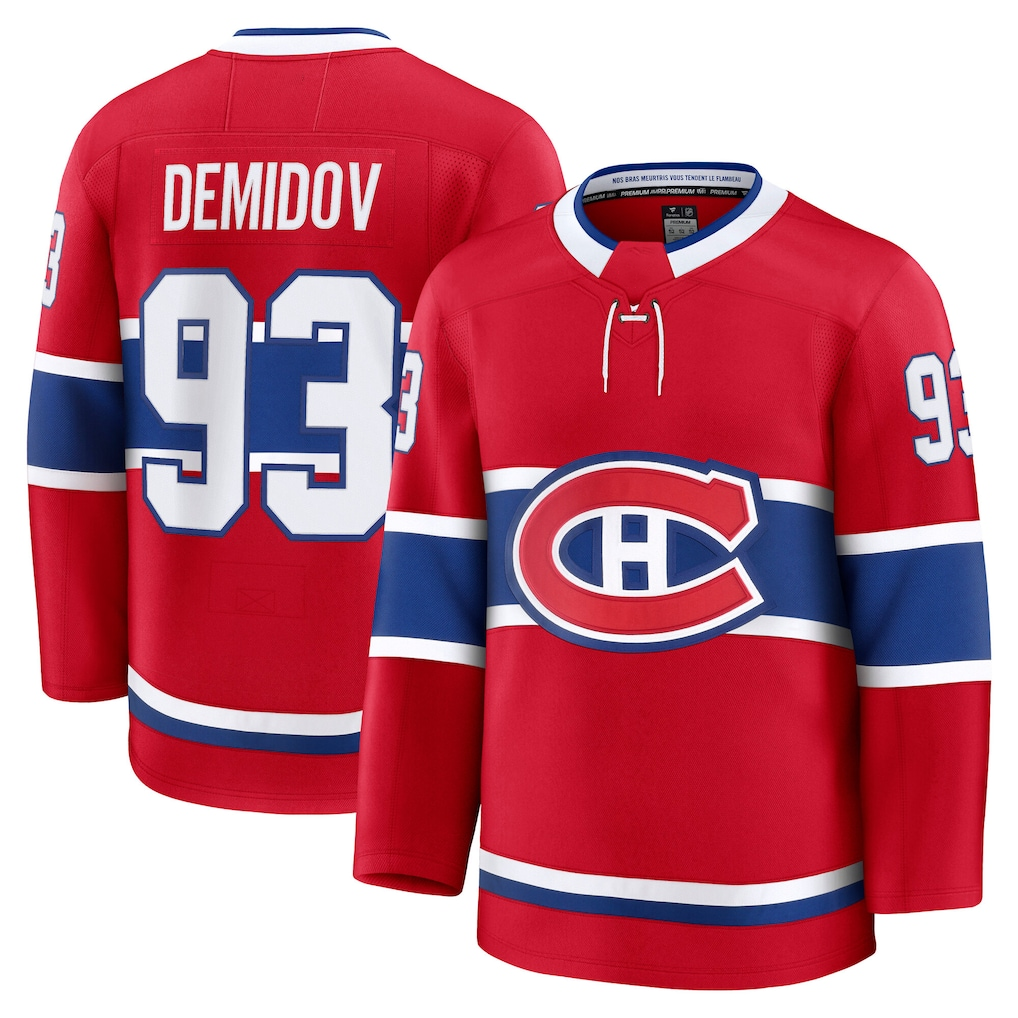 Jamed M.Canadiens #93 Ivan Demidov Red Home Premium Jerseys