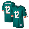 Jamed M.Dolphins #12 Bob Griese Player Mitchell & Ness Aqua Legacy Replica Stitched Jerseys
