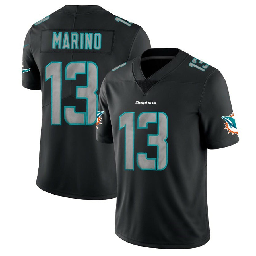 Jamed M.Dolphins #13 Dan Marino Player Black Fashion Limited Game Stitched Jerseys