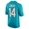 Jamed M.Dolphins #14 Quinn Ewers Player Aqua Home Game Stitched Jerseys