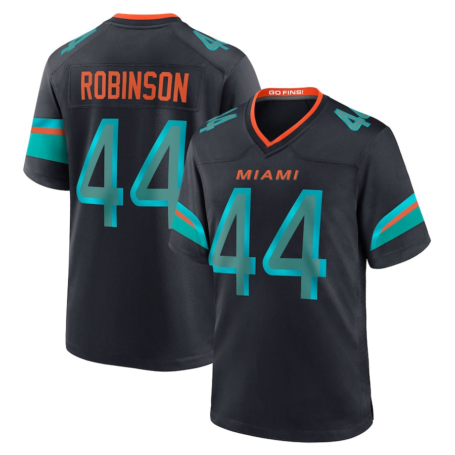 Jamed M.Dolphins #44 Chop Robinson Player Pitch Blue Rivalries Collection Game Stitched Jersey