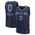 Jamed M.Grizzlies #0 Jaylen Wells Navy Fast Break Replica Player Stitched Jerseys- Icon Edition