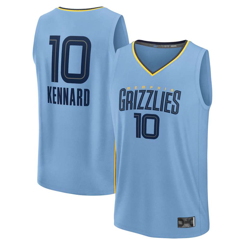 Jamed M.Grizzlies #10 Luke Kennard Light Blue Fast Break Replica Player Stitched Jerseys- Statement Edition