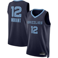 Jamed M.Grizzlies #12 Ja Morant Navy Swingman Stitched Jerseys- Icon Edition