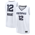 Jamed M.Grizzlies #12 Ja Morant White Fast Break Replica Player Stitched Jerseys- Association Edition