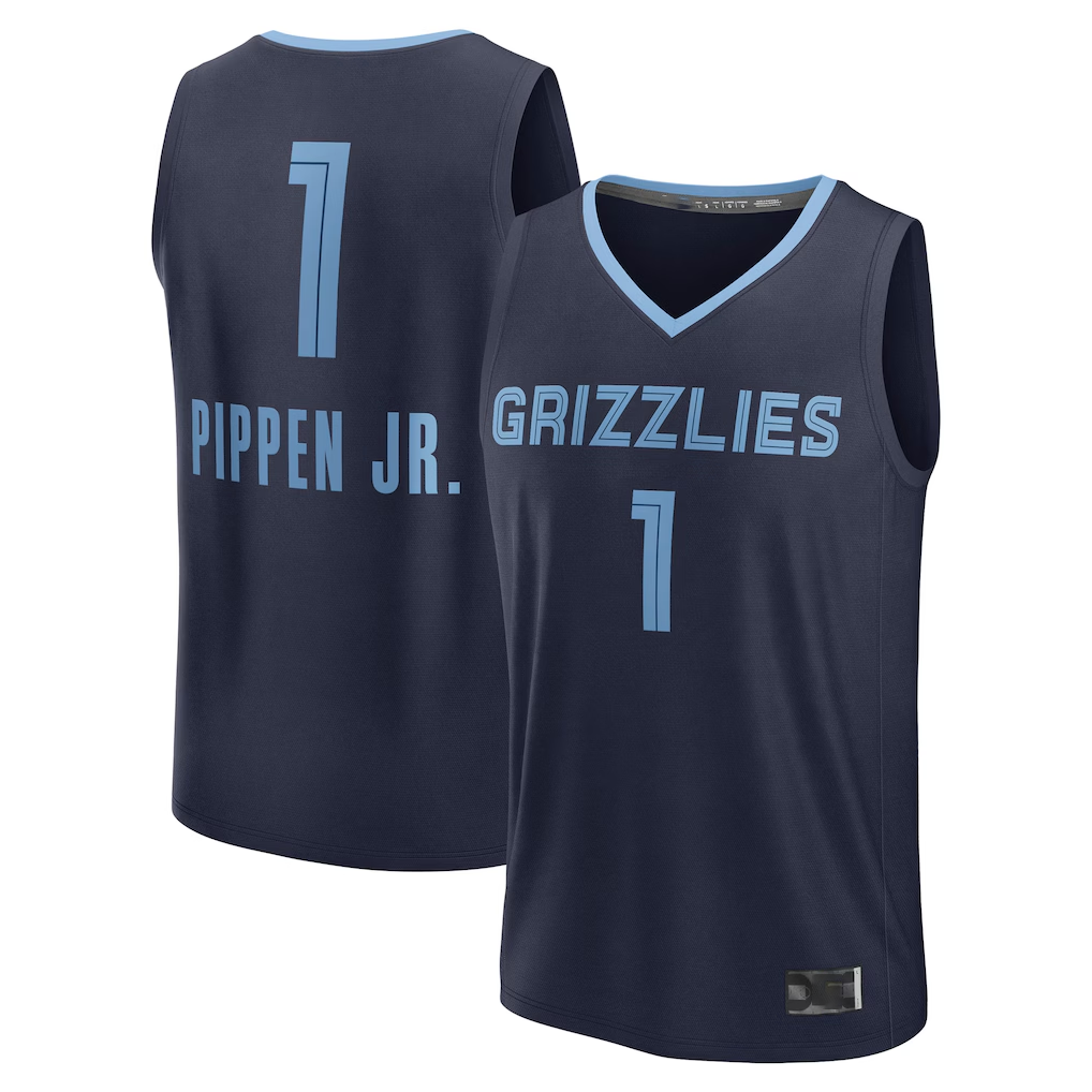 Jamed M.Grizzlies #1 Scotty Pippen Jr. Navy Fast Break Replica Player Stitched Jerseys- Icon Edition
