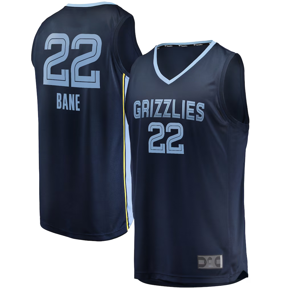Jamed M.Grizzlies #22 Desmond Bane Navy Fast Break Replica Stitched Jerseys- Icon Edition