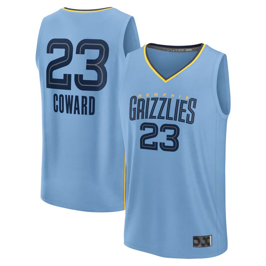 Jamed M.Grizzlies #23 Cedric Coward Light Blue Fast Break Replica Player Stitched Jerseys- Statement Edition