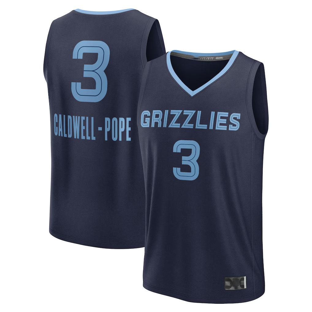 Jamed M.Grizzlies #3 Kentavious Caldwell-Pope Navy Fast Break Replica Player Stitched Jerseys- Icon Edition
