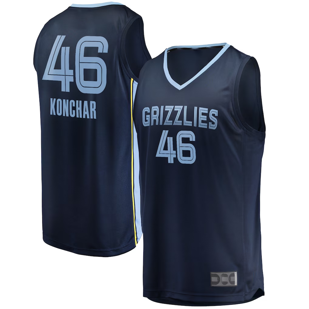 Jamed M.Grizzlies #46 John Konchar Navy Fast Break Replica Stitched Jerseys- Icon Edition