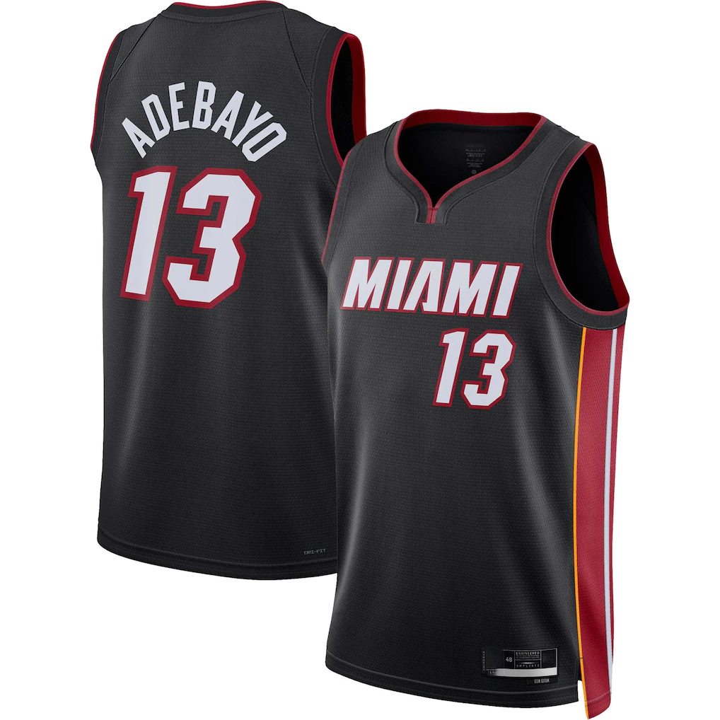 Jamed M.Heat #13 Bam Adebayo kounmpo Black Fast Break Jerseys - Icon Edition