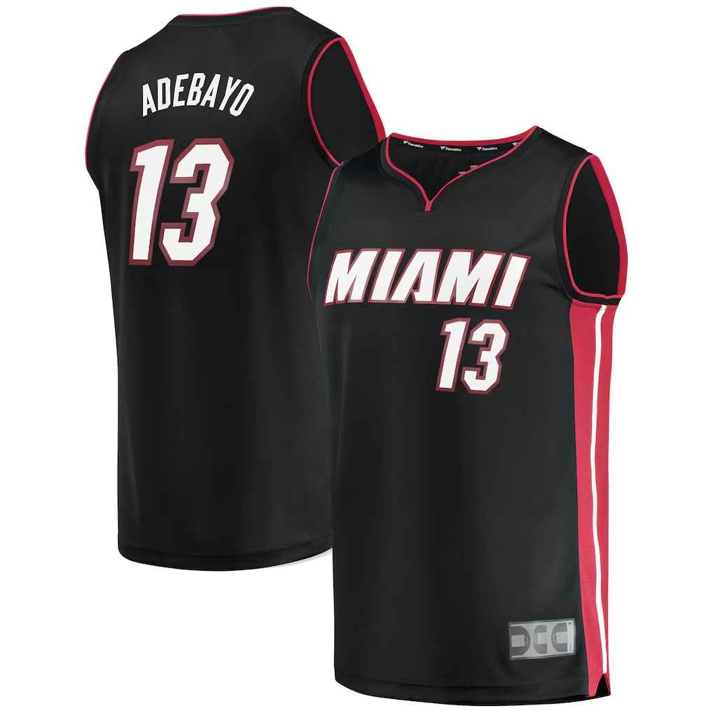 Jamed M.Heat #13 Bam Adebayo Black Fast Break Replica Player Jerseys - Icon Edition