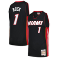 Jamed M.Heat #1 Chris Bosh Mitchell & Ness Black 2012-13 Hardwood Classics Swingman Jerseys