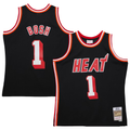 Jamed M.Heat #1 Chris Bosh Mitchell & Ness Black 2013-14 Hardwood Classics Swingman Jerseys