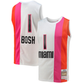 Jamed M.Heat #1 Chris Bosh Mitchell & Ness White 2011-12 Hardwood Classics Swingman Jerseys