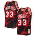 Jamed M.Heat #33 Alonzo Mourning Mitchell & Ness Black 1996-1997 Hardwood Classics Marble Swingman Jerseys