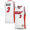 Jamed M.Heat #3 Dwyane Wade Mitchell & Ness White 2005-06 Hardwood Classics Swingman Jerseys