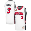 Jamed M.Heat #3 Dwyane Wade Mitchell & Ness White Hall of Fame Class of 2023 Throwback Swingman Jerseys