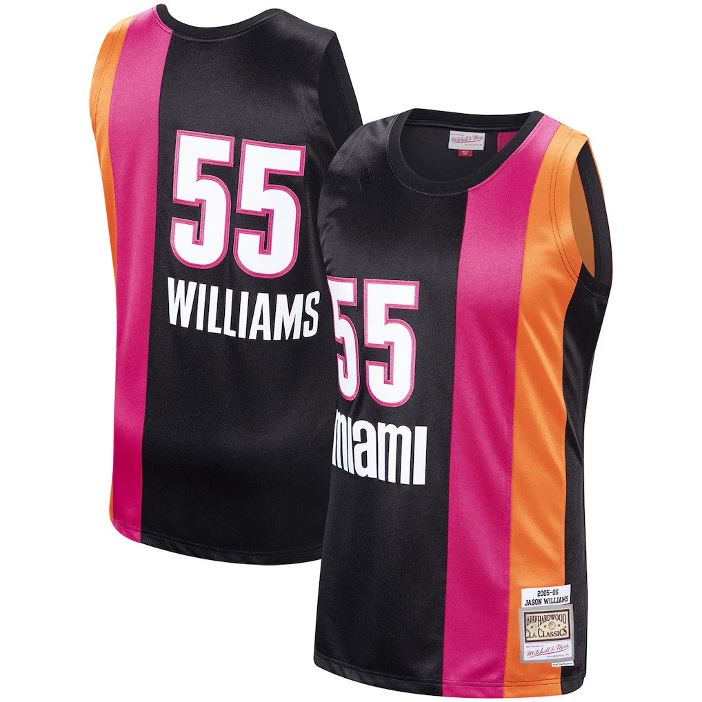 Jamed M.Heat #55 Jason Williams Mitchell & Ness Black 2005-2006 Hardwood Classics Swingman Jerseys