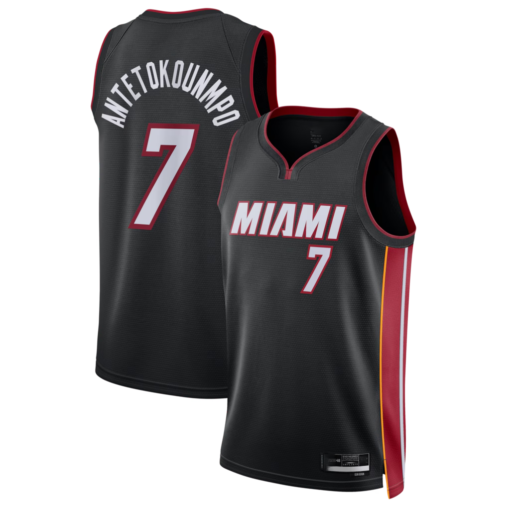 Jamed M.Heat #7 Giannis Antetokounmpo Black Swingman Jerseys - Icon Edition