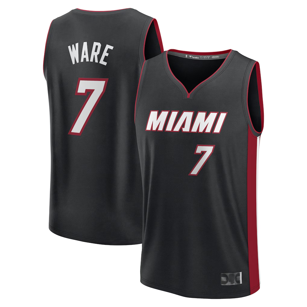 Jamed M.Heat #7 Kel'el Ware Black Fast Break Replica Player Jerseys - Icon Edition