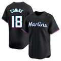 Jamed M.Marlins #18 Griffin Conine Player Black Home Limited Stitched Jerseys