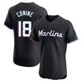 Jamed M.Marlins #18 Griffin Conine Player Black Vapor Home Limited Elite Stitched Jerseys