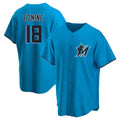 Jamed M.Marlins #18 Griffin Conine Player Blue Home Game Stitched Jerseys