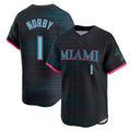 Jamed M.Marlins #1 Connor Norby Player Black City Connect Home Limited Stitched Jerseys