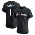 Jamed M.Marlins #1 Connor Norby Player Black Vapor Home Limited Elite Stitched Jerseys