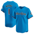 Jamed M.Marlins #1 Connor Norby Player Blue Home Limited Stitched Jerseys